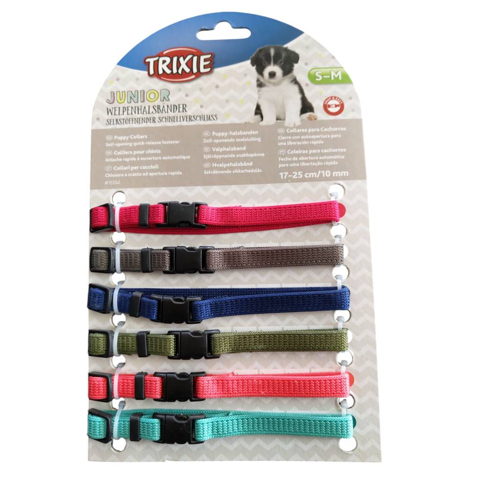 Trixie - Trixie - 6 colliers S-M 17 à 25 cm x 10 mm pour chiot. assortiment de couleurs - Imagen 1