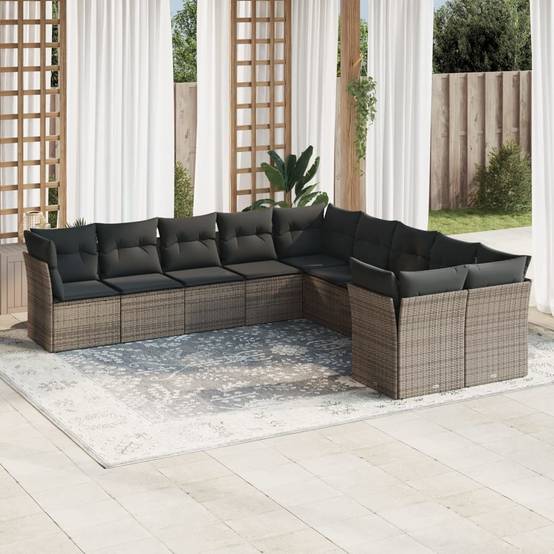 ComfortXL - Grand Salon de Jardin Gris 10 Assises en Résine Tressée, Ensemble Canapés Modulables pour Terrasse – ComfortXL Outdoor Living - Image 1