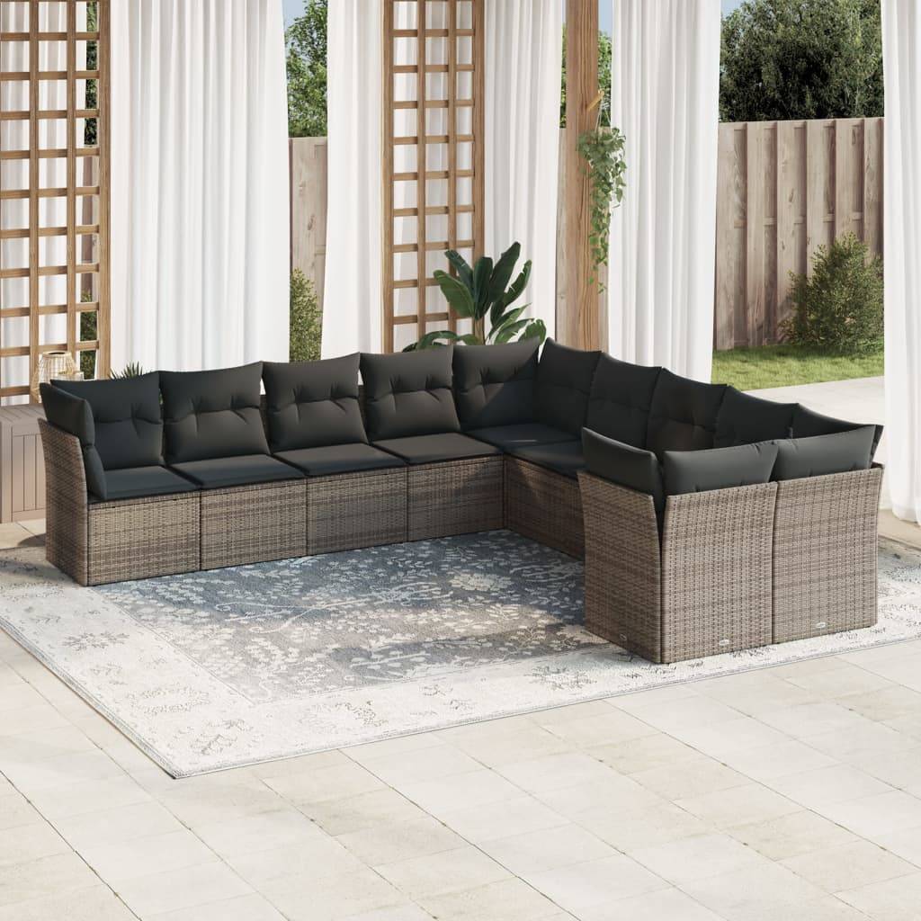 ComfortXL - Grand Salon de Jardin Gris 10 Assises en Résine Tressée, Ensemble Canapés Modulables pour Terrasse – ComfortXL Outdoor Living - Image 1