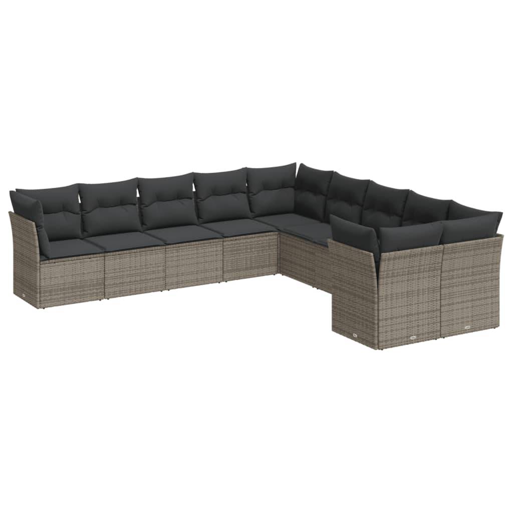 ComfortXL - Grand Salon de Jardin Gris 10 Assises en Résine Tressée, Ensemble Canapés Modulables pour Terrasse – ComfortXL Outdoor Living - Image 2