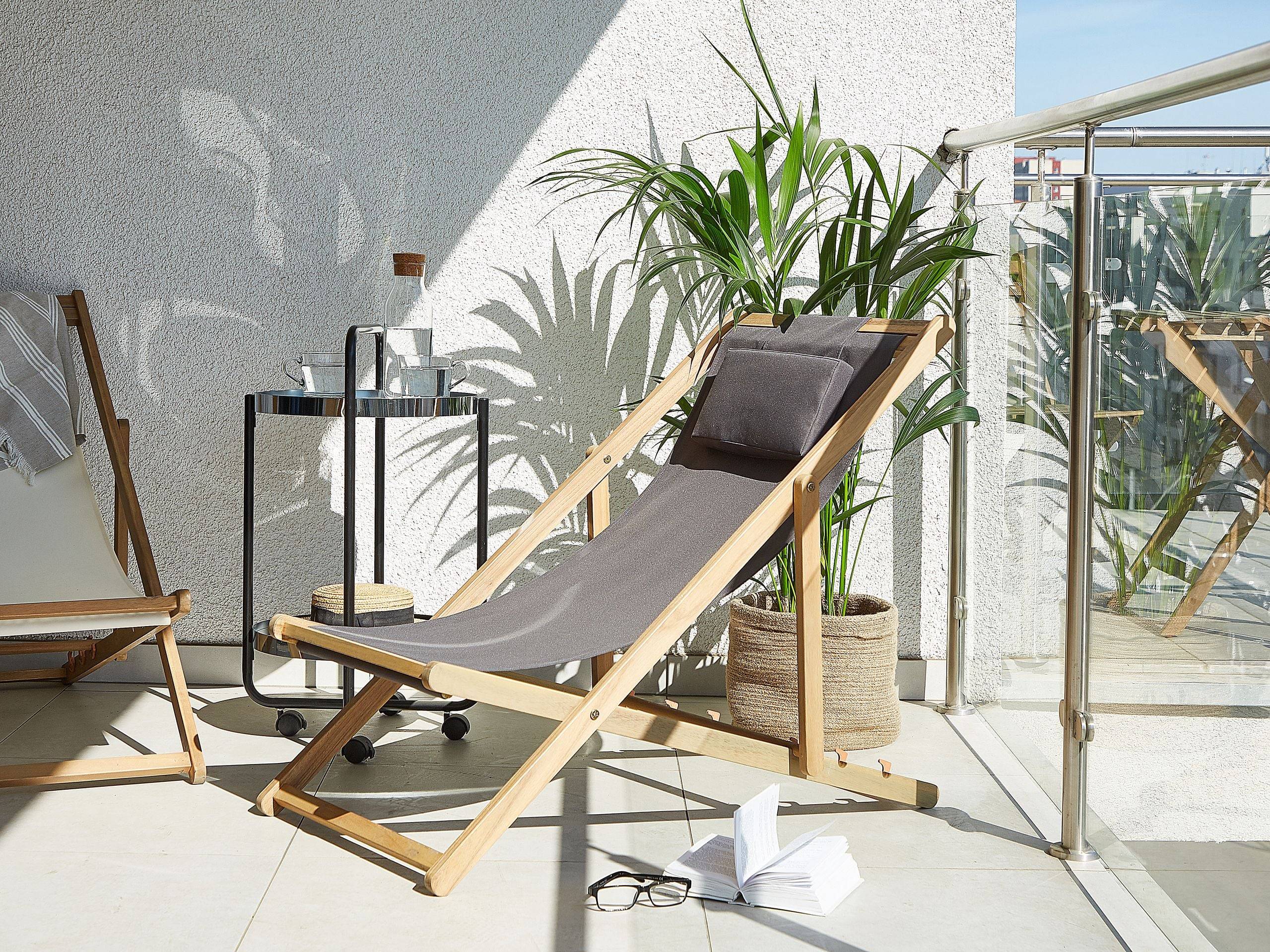 Beliani - Chaise longue Tissu Gris AVELLINO - Beliani - Imagen 1