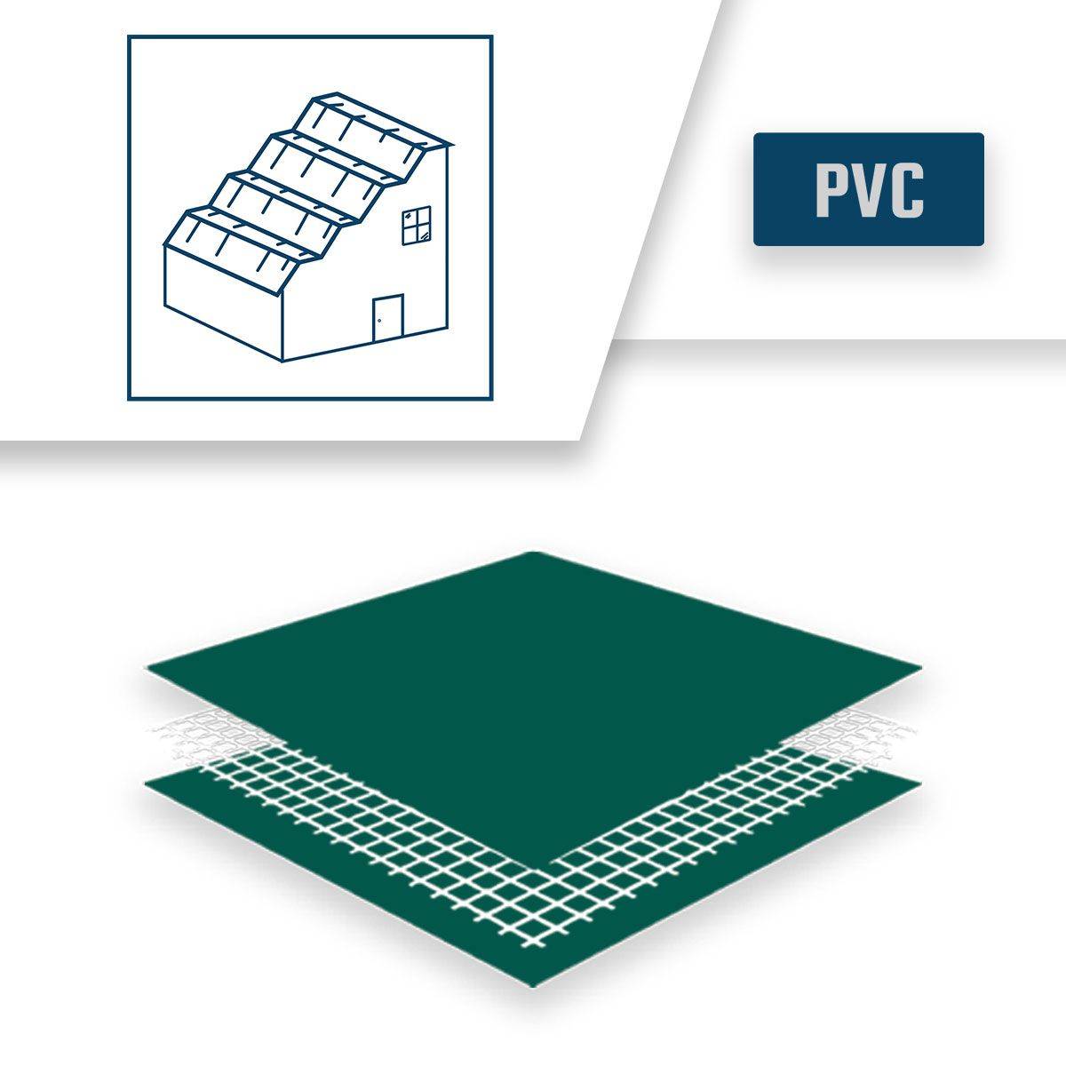 Bâche Toiture 3x5 m XP640TO Verte - Garantie 10 ans - Bâche d'étanchéité pour Couvreur et Charpentier - Made in France TECPLAST - Imagen 4