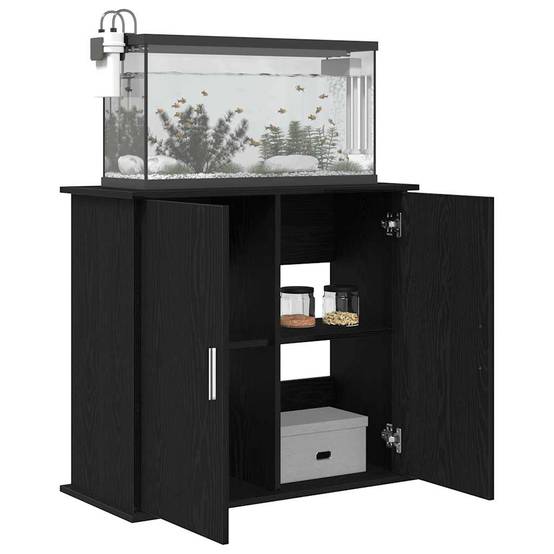 Armoire pour aquarium Chêne Noir à 4 Portes pour Rangement Intégral 81x36x73 cm - ComfortXL Outdoor Living - Image 4