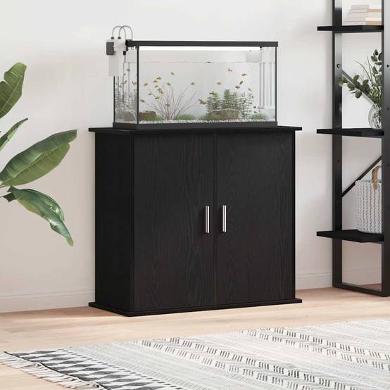 Armoire pour aquarium Chêne Noir à 4 Portes pour Rangement Intégral 81x36x73 cm - ComfortXL Outdoor Living - Image 1