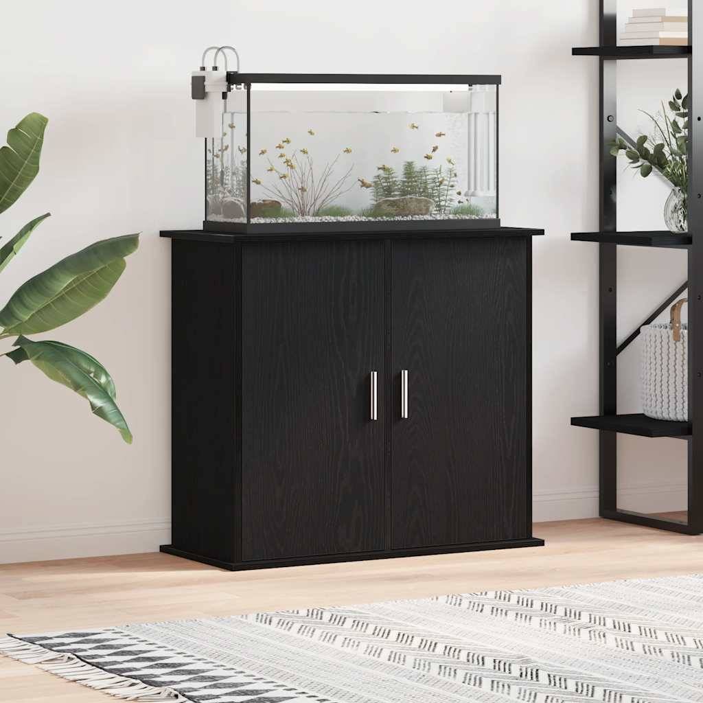 Armoire pour aquarium Chêne Noir à 4 Portes pour Rangement Intégral 81x36x73 cm - ComfortXL Outdoor Living - Image 1