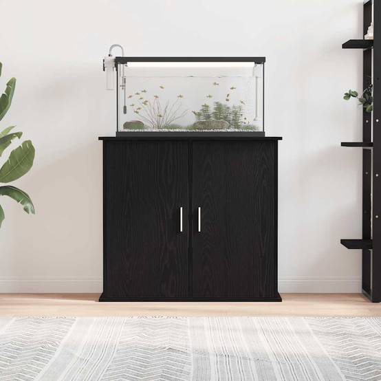 Armoire pour aquarium Chêne Noir à 4 Portes pour Rangement Intégral 81x36x73 cm - ComfortXL Outdoor Living - Image 3