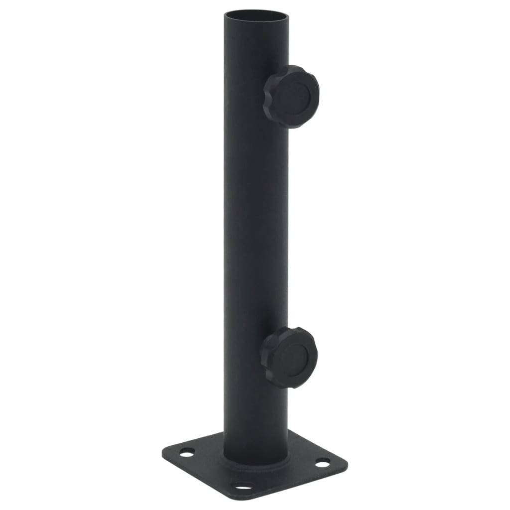 ComfortXL - Support de Mât Parasol Acier Base de Fixation au Sol pour Terrasse Balcon Mât Ø32-38mm Noir Mat – ComfortXL Outdoor Living - Image 1