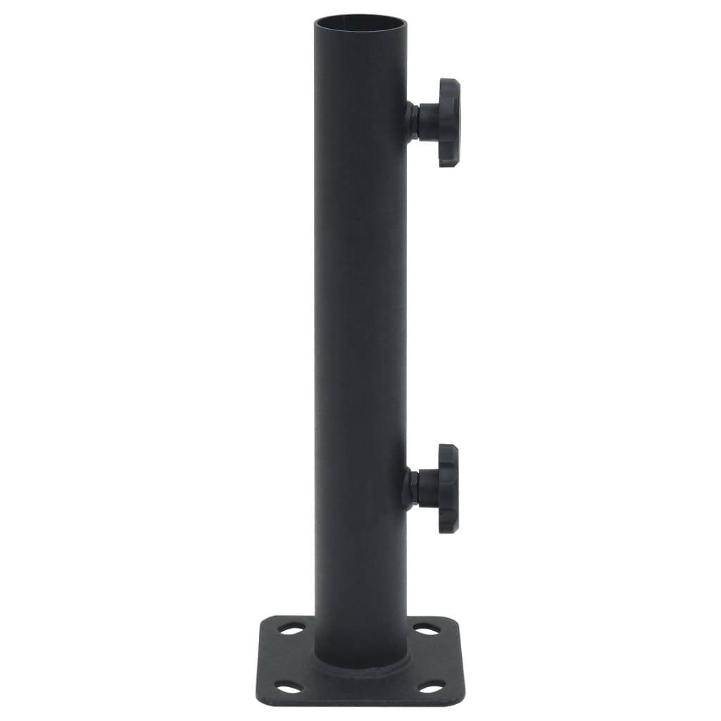 ComfortXL - Support de Mât Parasol Acier Base de Fixation au Sol pour Terrasse Balcon Mât Ø32-38mm Noir Mat – ComfortXL Outdoor Living - Image 2