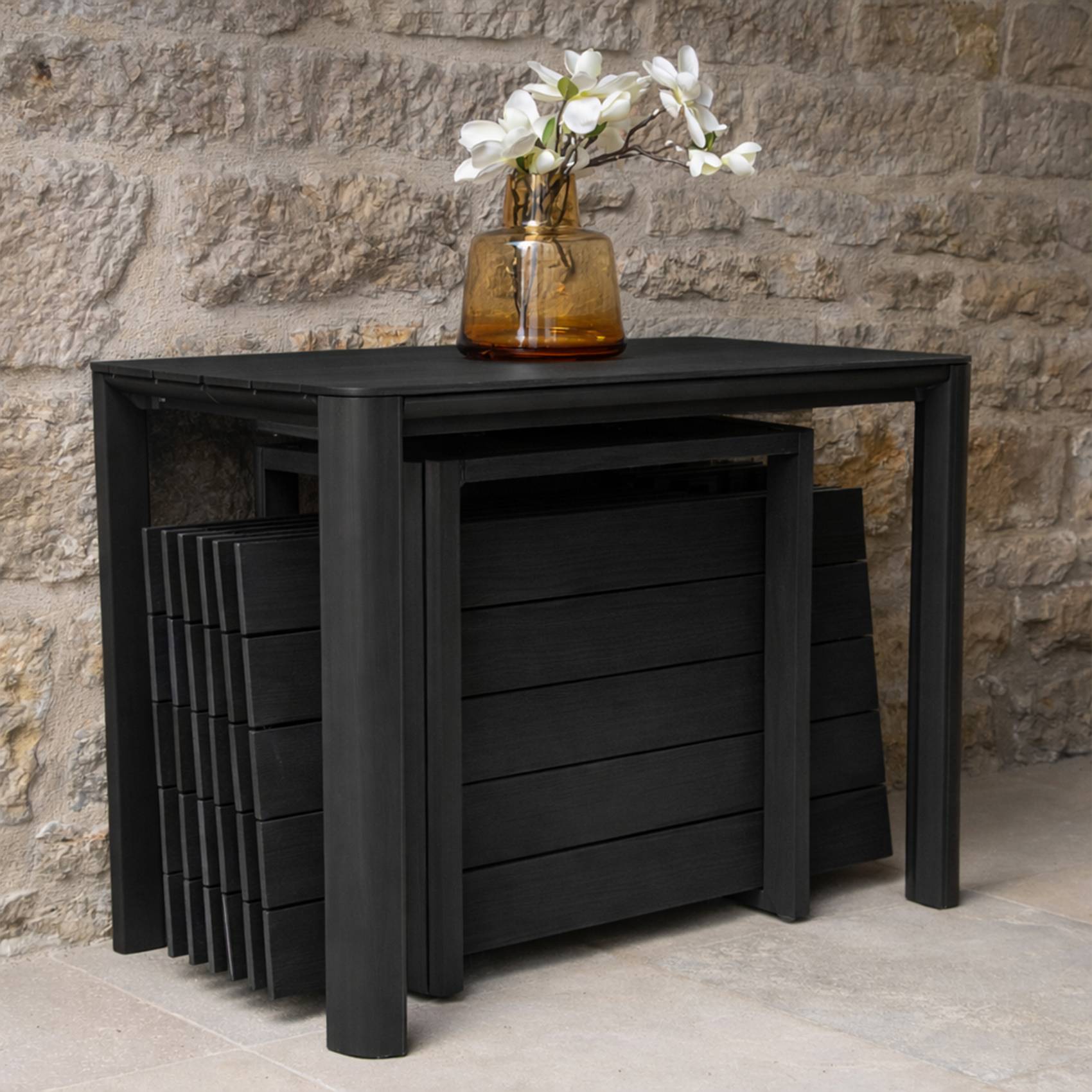 Table de jardin rectangulaire extensible Roko 2 à 14 personnes anthracite - Jardiline - Image 4