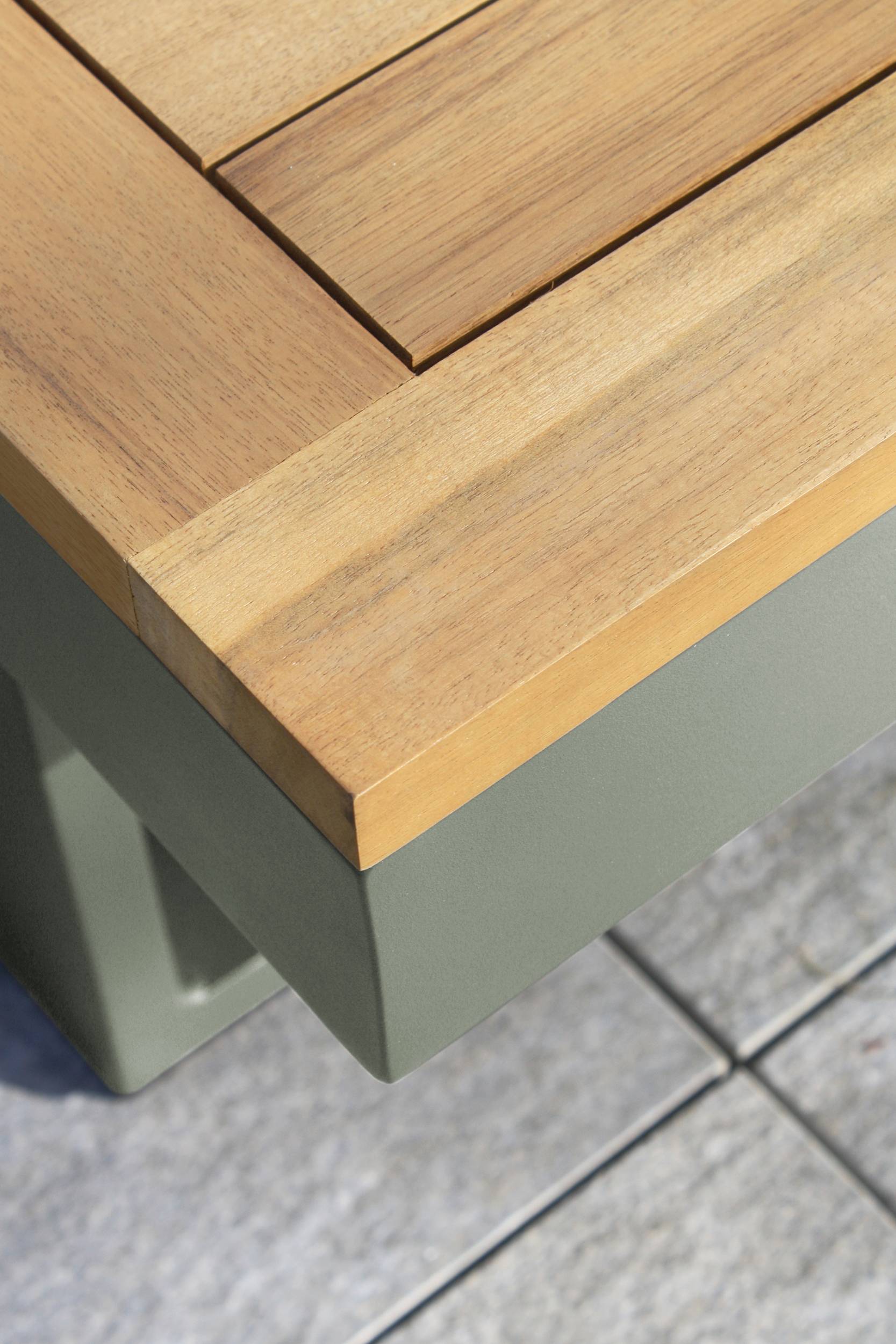 Dcb Garden - Salon de jardin TOKYO en aluminium kaki et bois d'acacia - DCB GARDEN - Imagen 3