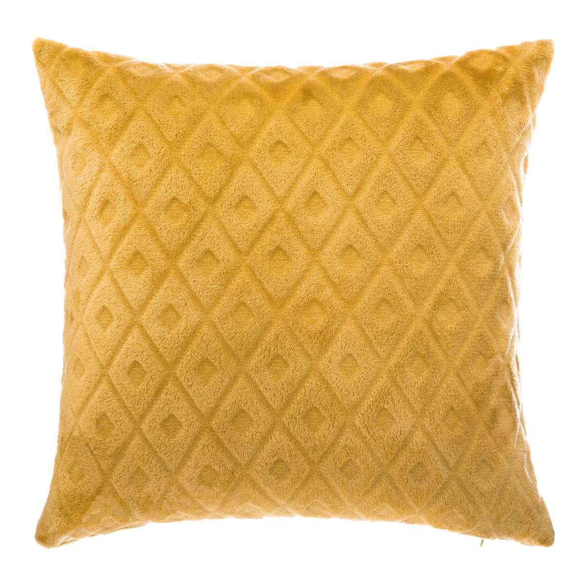 Atmosphera - Coussin losanges flanelle jaune moutarde 40x40cm - Atmosphera Créateur d'intérieur - Imagen 1
