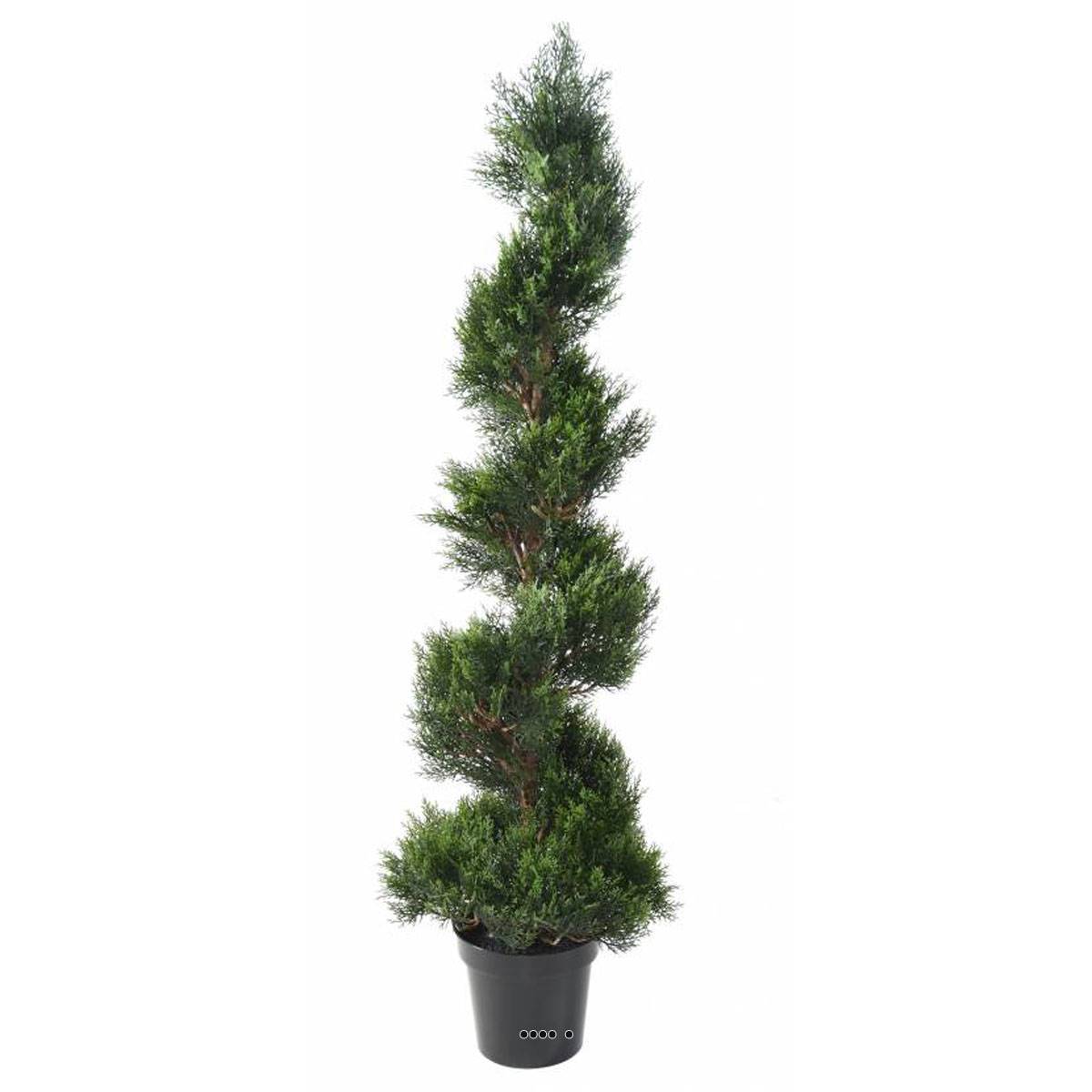 Artificielles - Cyprès artificiel en pot pour extérieur forme spirale H 150 cm - dimhaut: H 150 cm - couleur: Vert