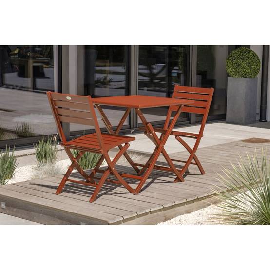 Dcb Garden - Chaise de jardin pliante en aluminium rouge L.46 x l.41 x H.82 cm DCB GARDEN - Image 6