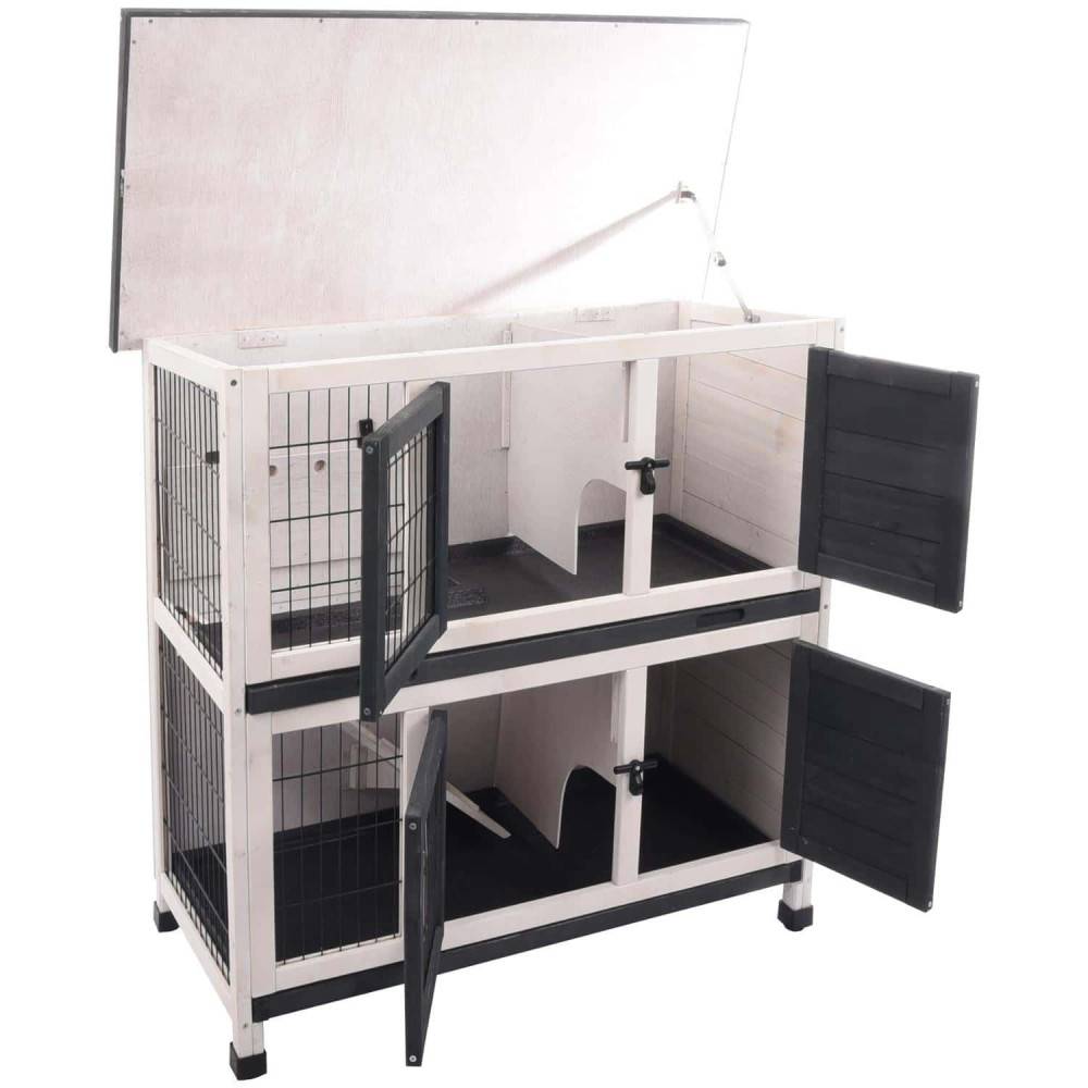 animallparadise - Lapinière bois Combi 1 rustic, 100 x 50 x 102 cm attention cotation toiture - Imagen 5