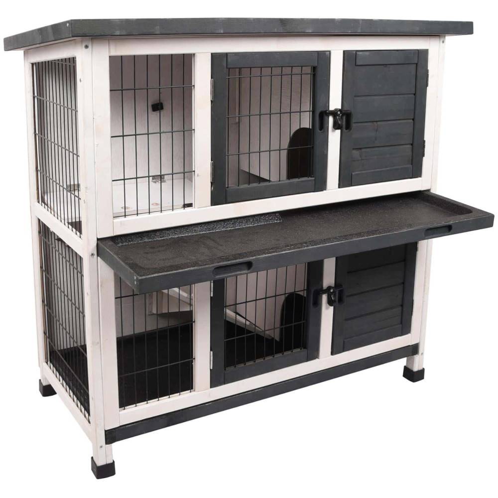 animallparadise - Lapinière bois Combi 1 rustic, 100 x 50 x 102 cm attention cotation toiture - Imagen 3