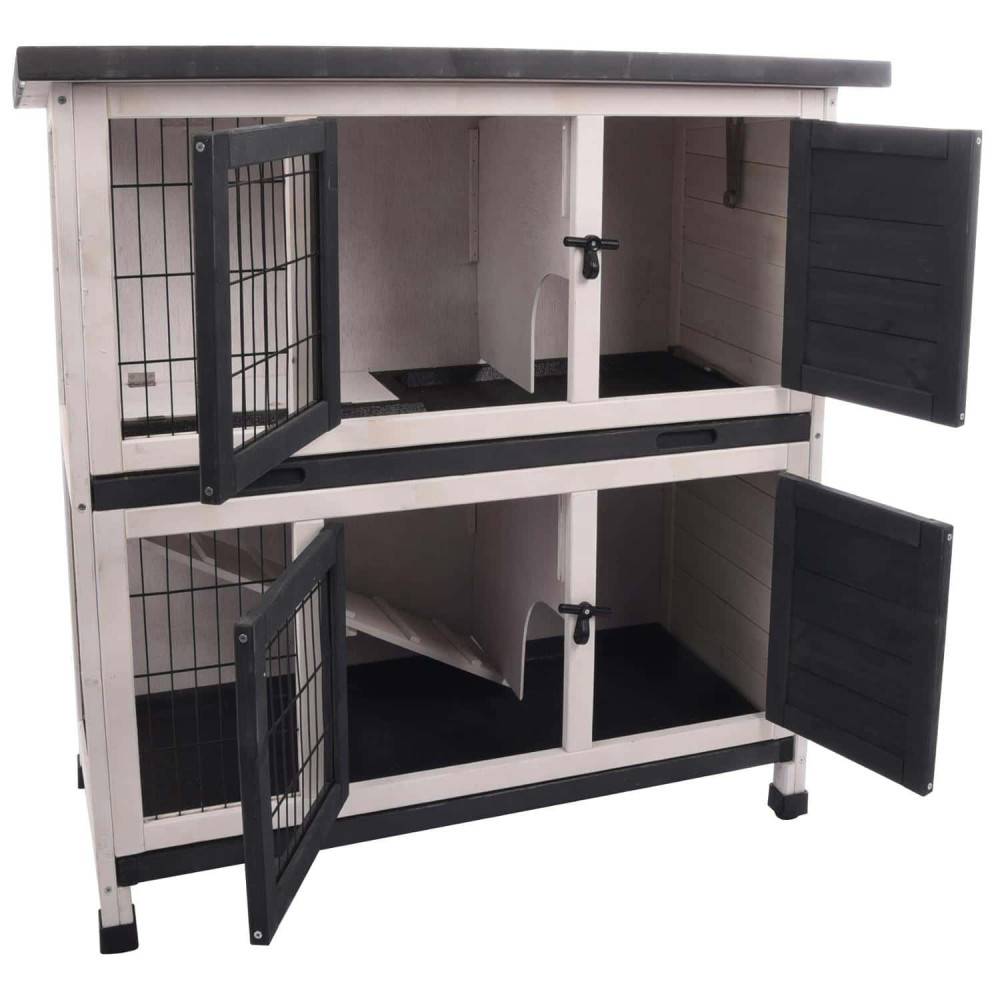 animallparadise - Lapinière bois Combi 1 rustic, 100 x 50 x 102 cm attention cotation toiture - Imagen 1