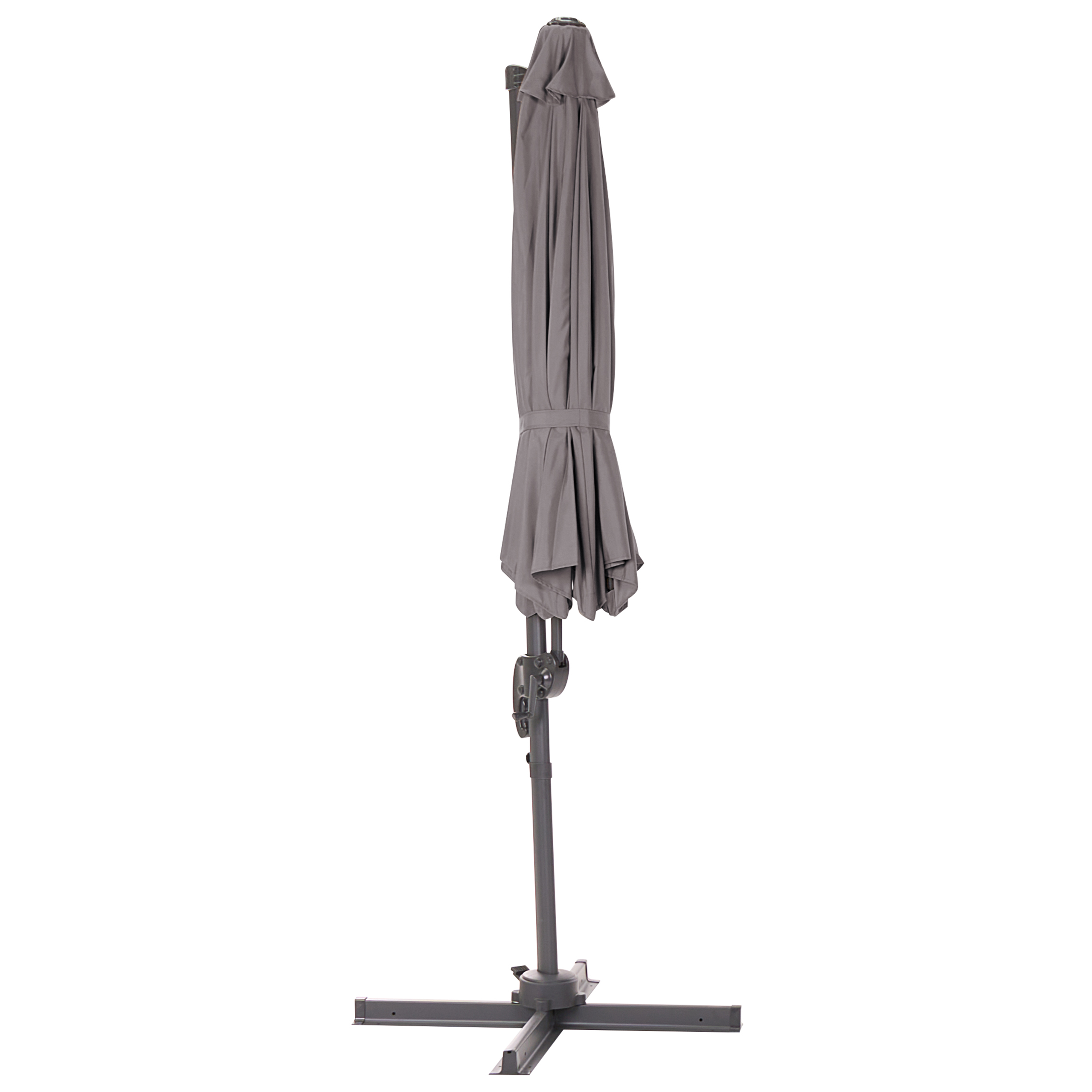 Beliani - Parasol déporté Tissu Gris foncé SAVONA - Beliani - Imagen 4