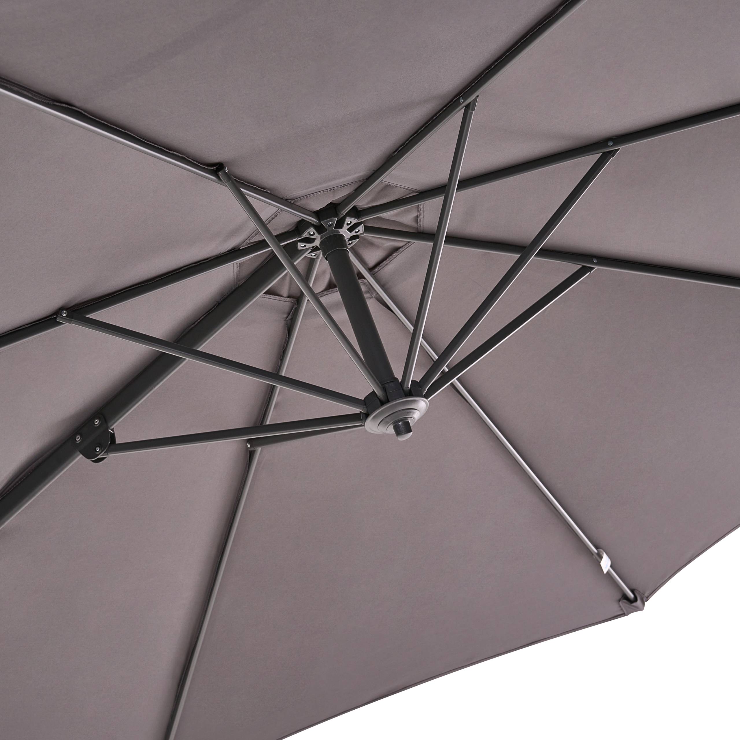 Beliani - Parasol déporté Tissu Gris foncé SAVONA - Beliani - Imagen 7