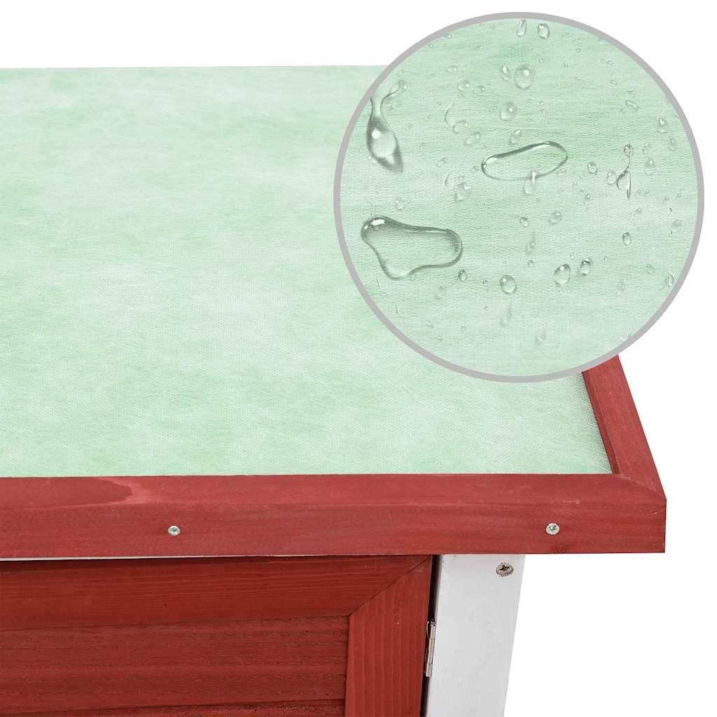 Vidaxl - Clapier d'extérieur 1 porte Rouge Bois vidaXL 170833 - Imagen 4
