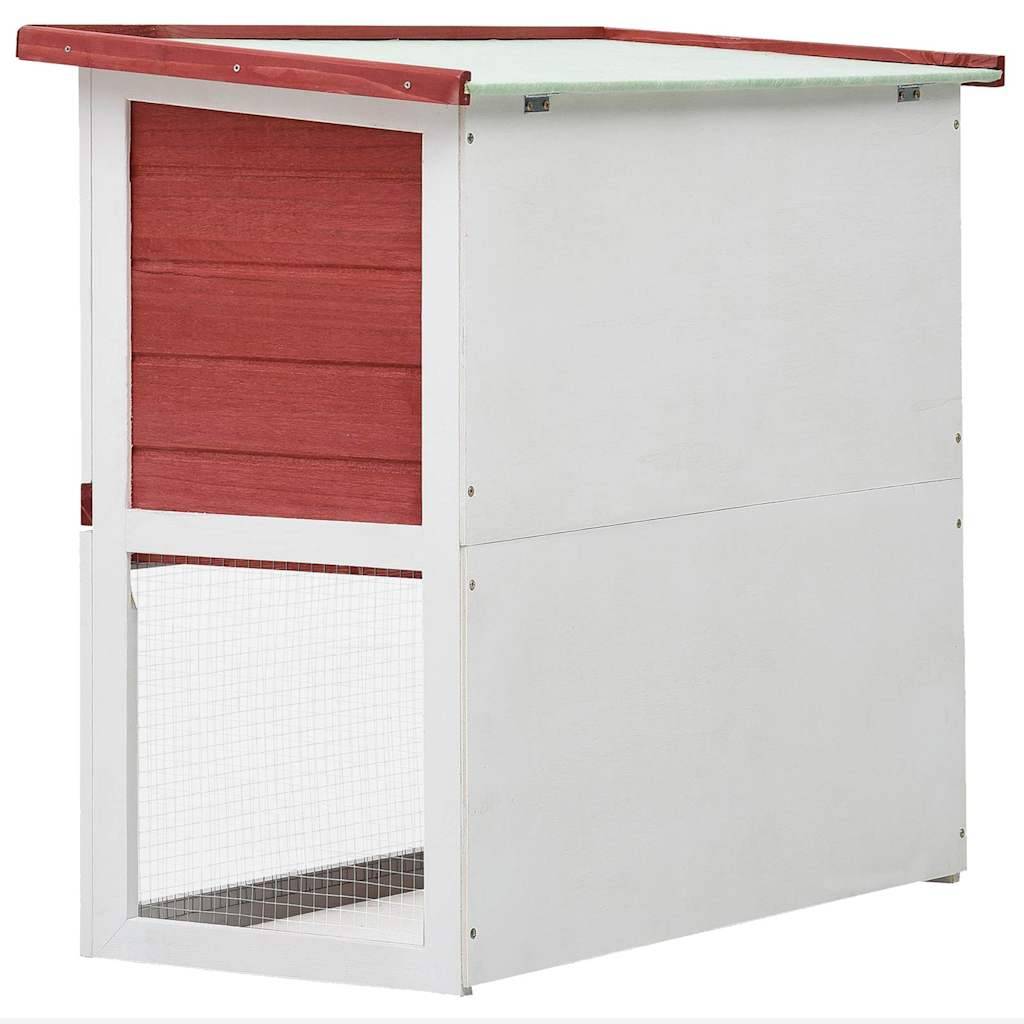 Vidaxl - Clapier d'extérieur 1 porte Rouge Bois vidaXL 170833 - Imagen 5