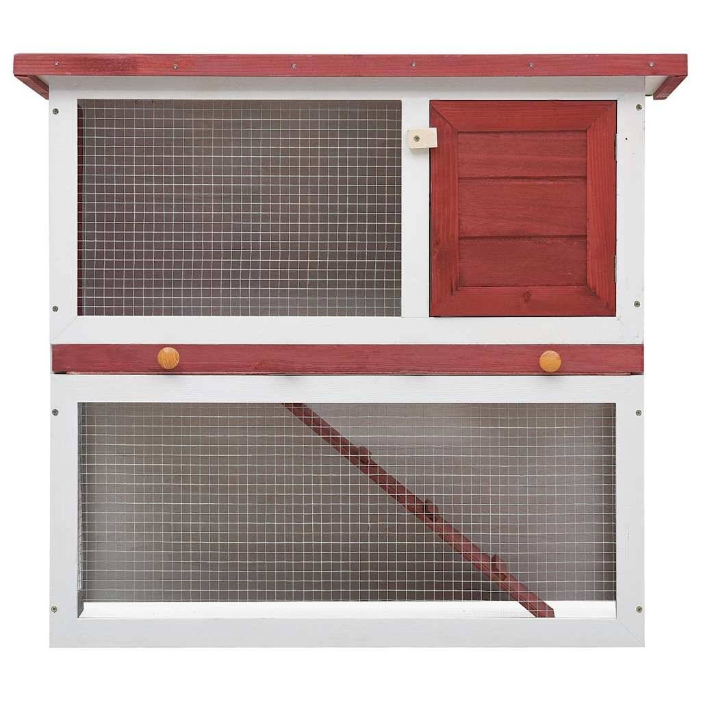 Vidaxl - Clapier d'extérieur 1 porte Rouge Bois vidaXL 170833 - Imagen 8