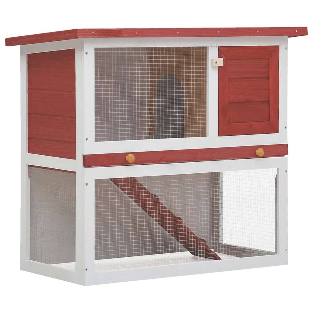 Vidaxl - Clapier d'extérieur 1 porte Rouge Bois vidaXL 170833 - Imagen 1