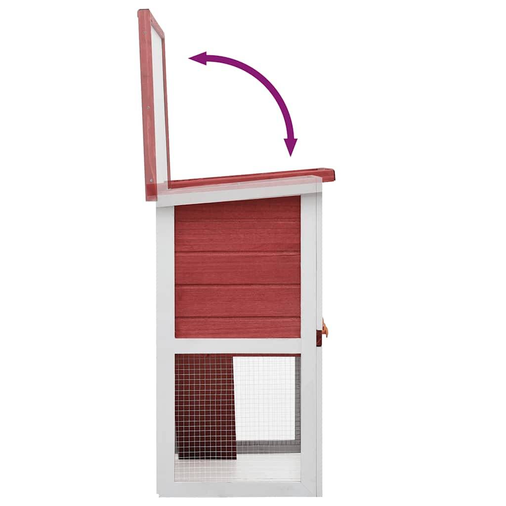 Vidaxl - Clapier d'extérieur 1 porte Rouge Bois vidaXL 170833 - Imagen 7