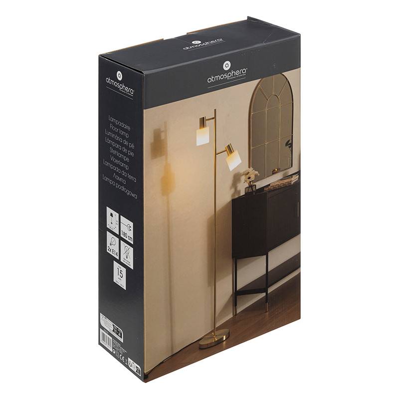 Lampadaire droit Taïs 143 cm métal doré Atmosphera - Image 4