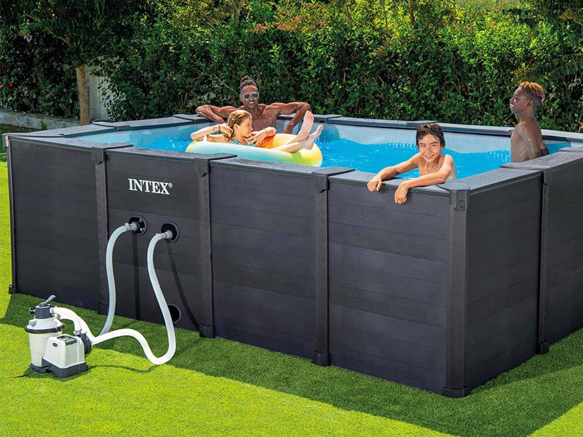 Piscine tubulaire Graphite rectangulaire 4,00 x 3,00 x 1,24 m - Intex - Image 10