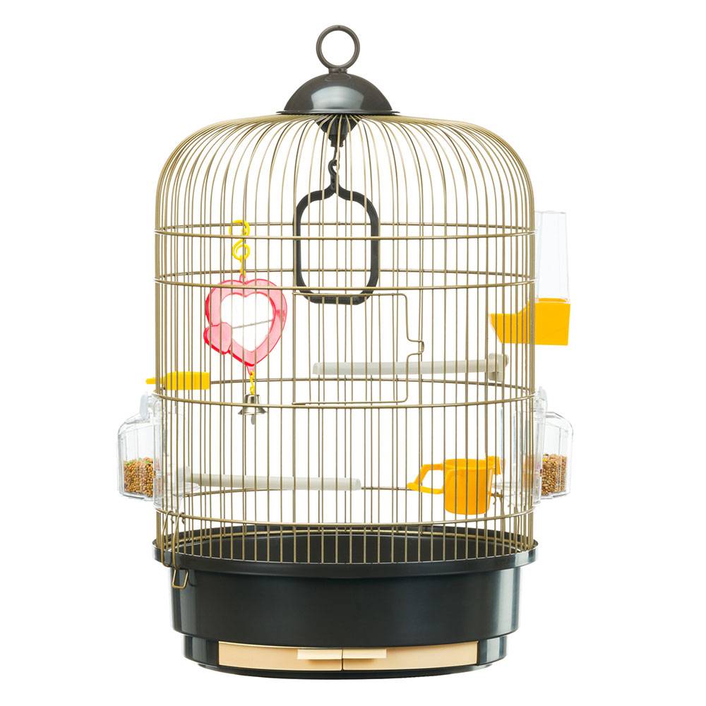 Ferplast - Ferplast Cage à Oiseaux REGINA Cage pour Oiseaux, Canaris, Perruches Ondulées, en Métal, Accessoires inclus Mangeoires rotatives Perchoirs, 32,5 x