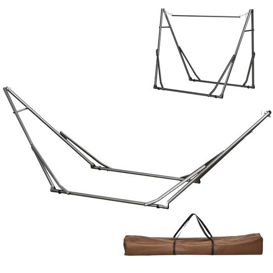 Support de hamac acier noir 290 x 92 x 88 cm - PANGIVO - Image 1