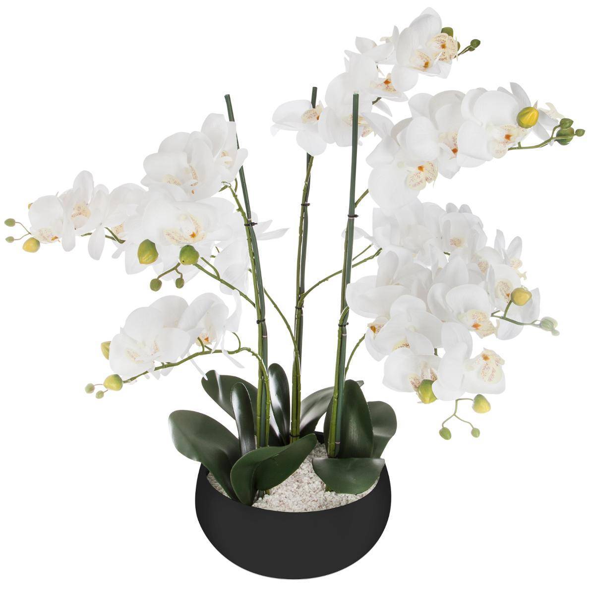 Atmosphera - Orchidée artificielle pot céramique noir H65cm - Atmosphera Créateur d'intérieur - Image 1