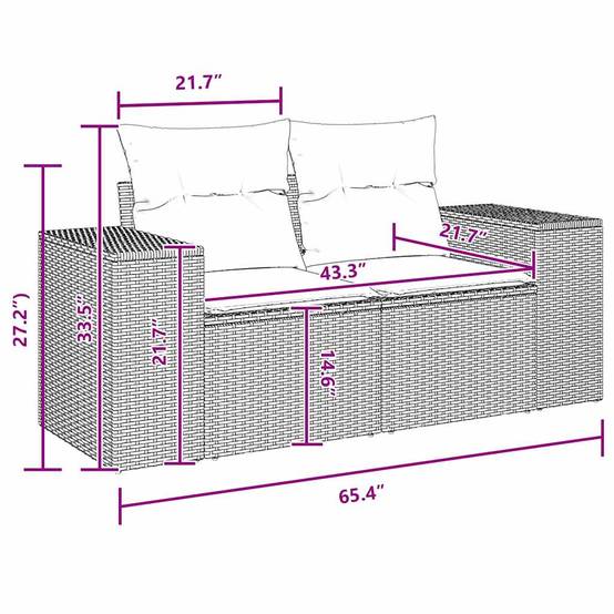 Salon de jardin 13 places acacia et polyrotin modulable pour extérieur Noir – ComfortXL Outdoor Living - Image 3
