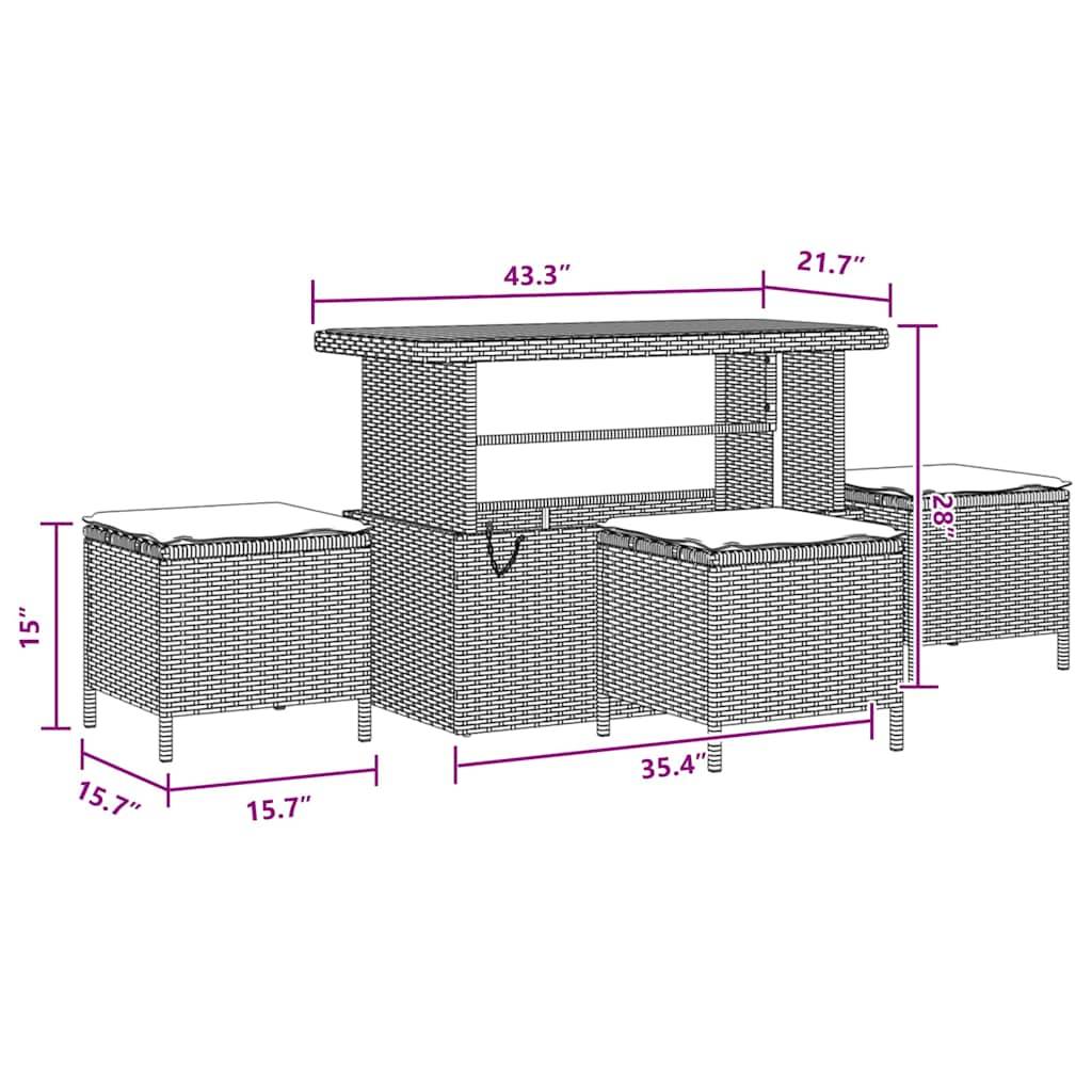Salon de jardin 13 places acacia et polyrotin modulable pour extérieur Noir – ComfortXL Outdoor Living - Image 9