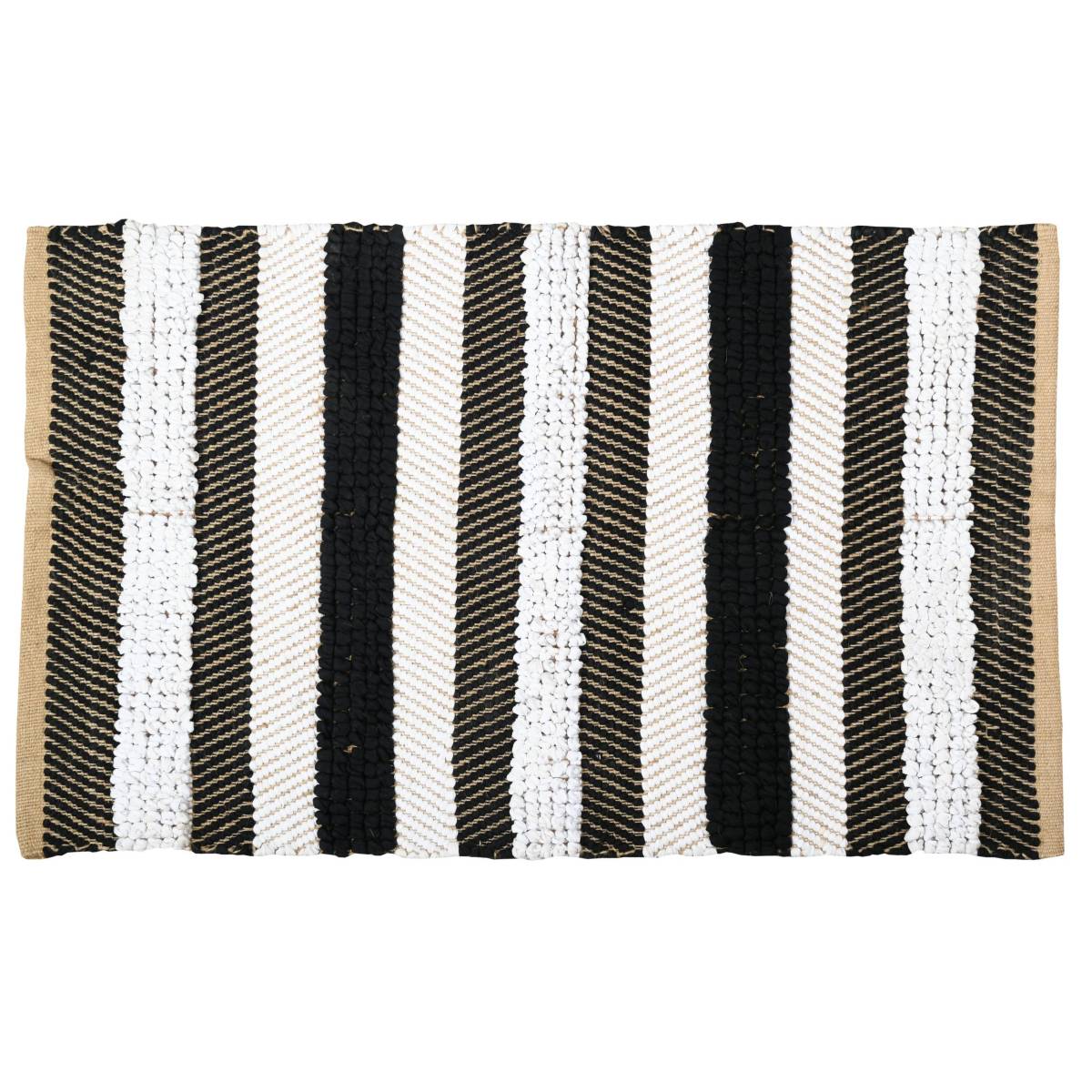 Aubry Gaspard - Tapis à rayures en jute naturelle et coton Zem - Imagen 1