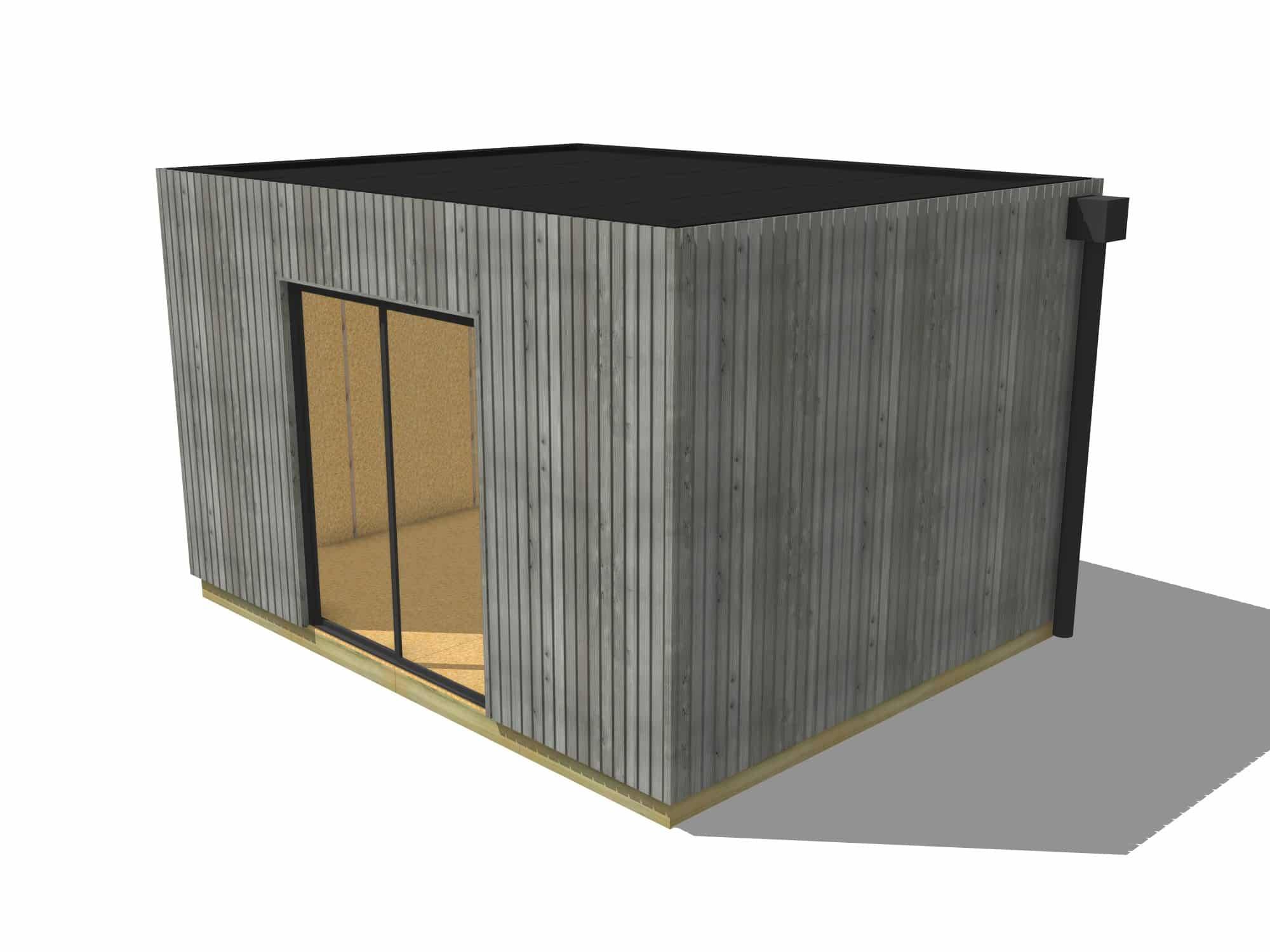 Sans Marque - Studio de jardin locatif en bois 4,4 x 3,5 x 2,7 m avec plancher isolé / menuiseries alu k-line - Imagen 2