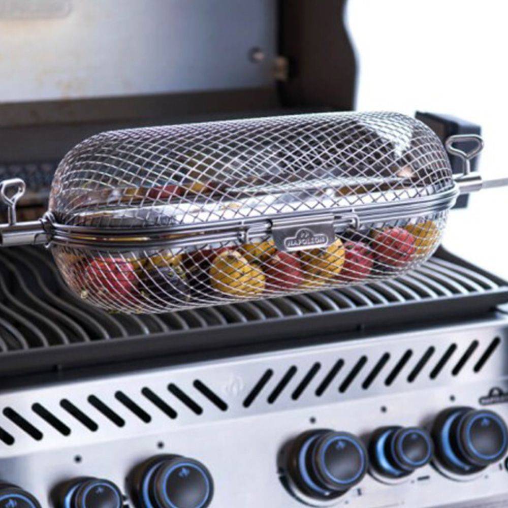 Panier à Rôtissoire Rotatif En Acier Inoxydable Pour Griller Fruits Noix Et Amandes