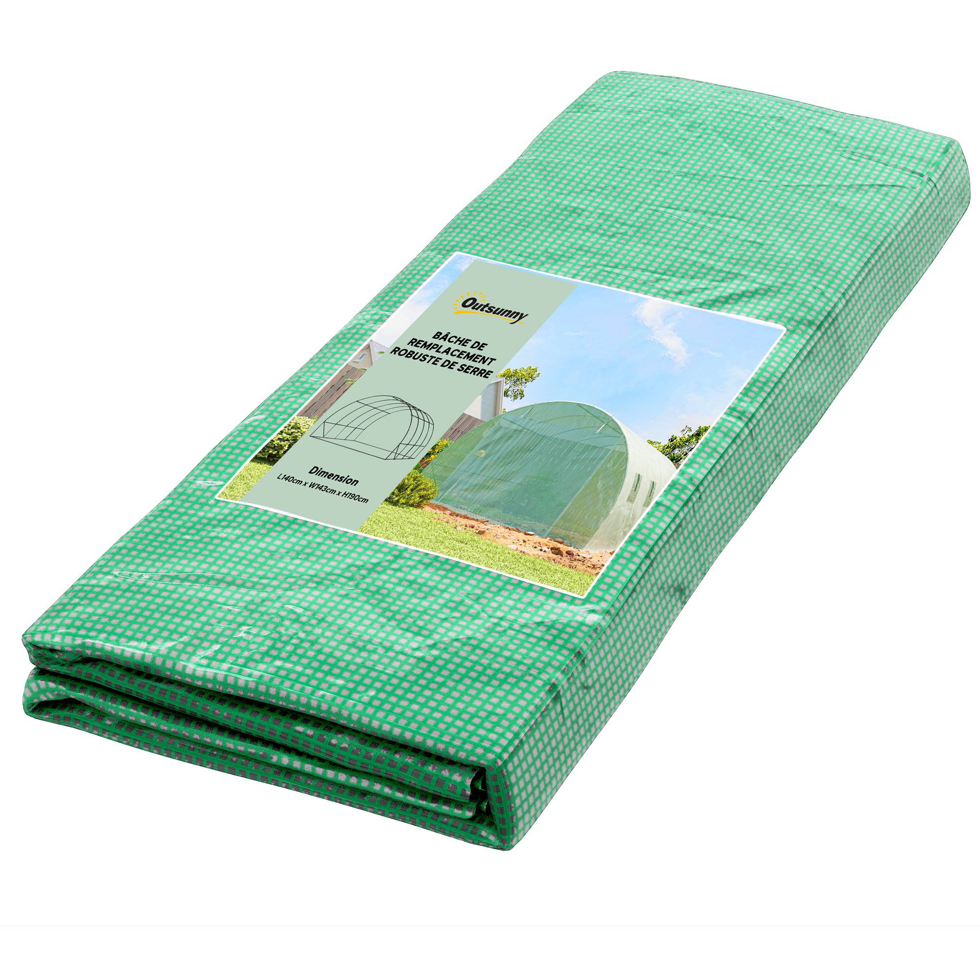 Sans Marque - Bâche rechange serre tunnel 12 m² 4x3x2 m PE imperméable UV 8 fenêtres porte zippée serre verte