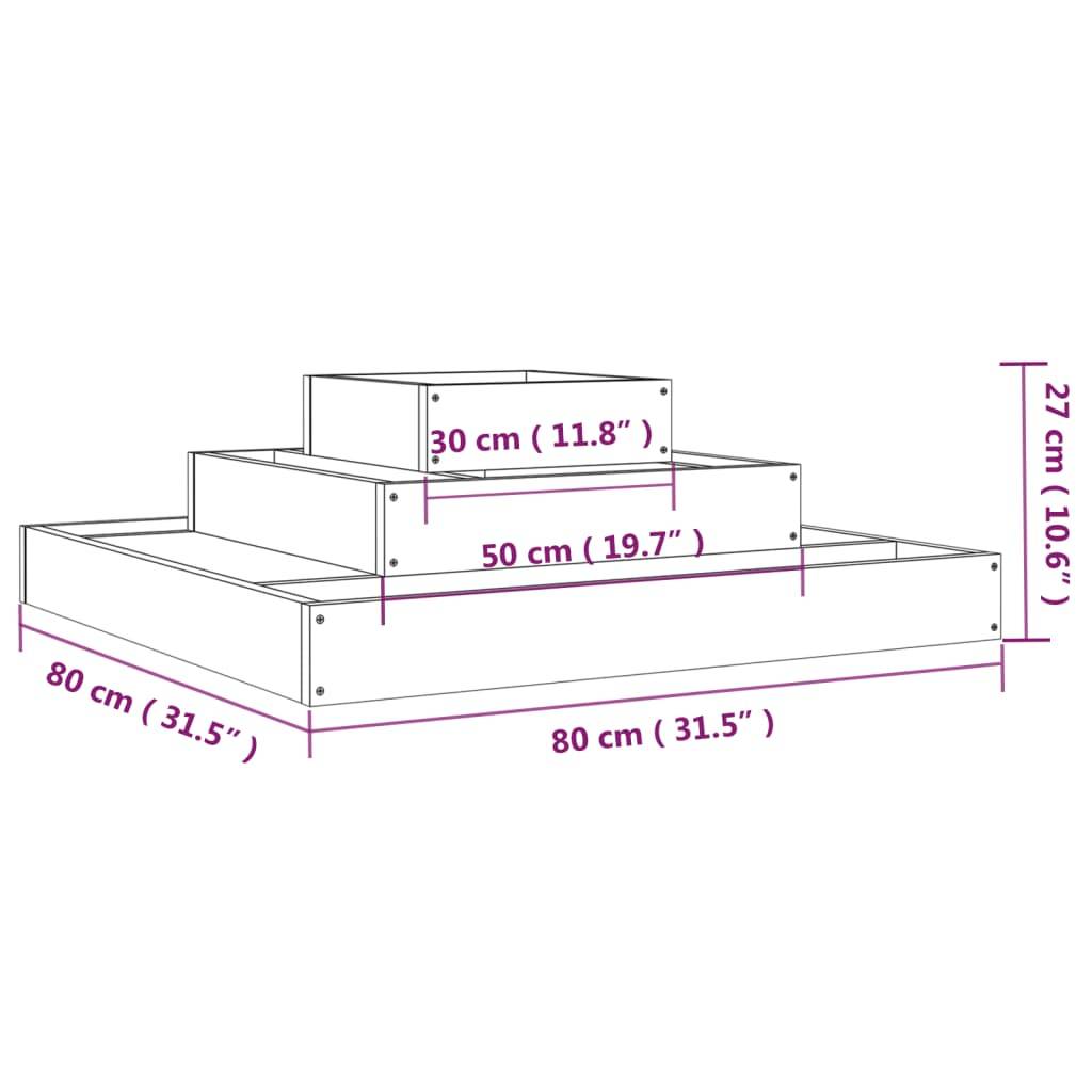 Maison Chic - Jardinière, Bac à fleurs, Pot de fleurs 80x80x27 cm Bois massif de pin - Imagen 7