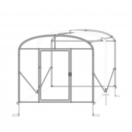 Plastidis - Serre tunnel Deschamps pieds droits larg 3 m pas à 1.50 m, L 12 m, type 200 microns diffusante Lumisol , Façade 2 portes simples, - Imagen 5
