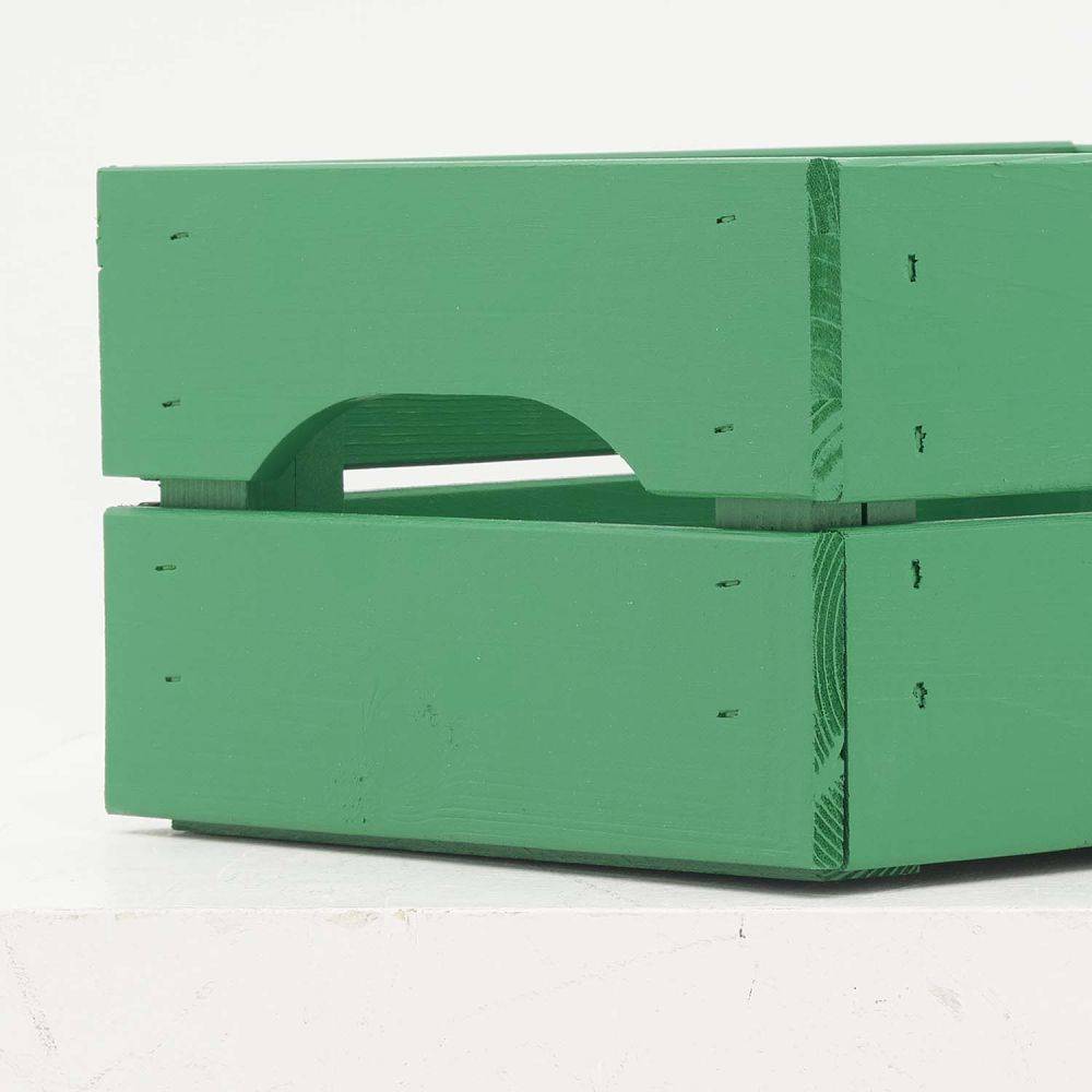 Pinus - Caisse de rangement en pin petit modèle 31 x 23 x 15 cm Vert menthe Pinus - Imagen 4