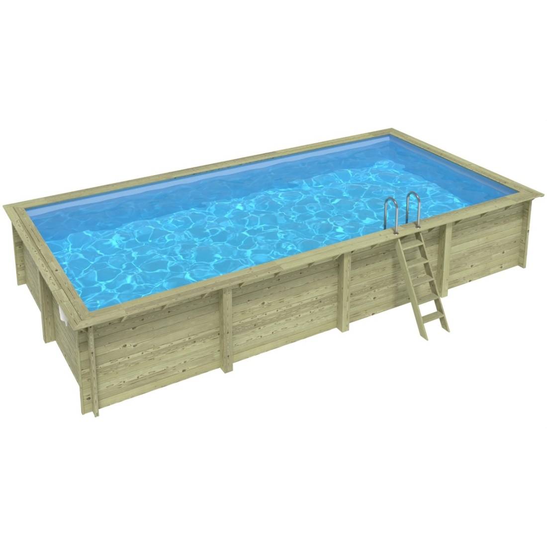 Altanka - Piscine hors sol en bois AQUA 8.5 x 4.35 - H.1.45 m, bleu pâle, fixations à sceller - BAS7309OSPI - ALTANKA - Imagen 1