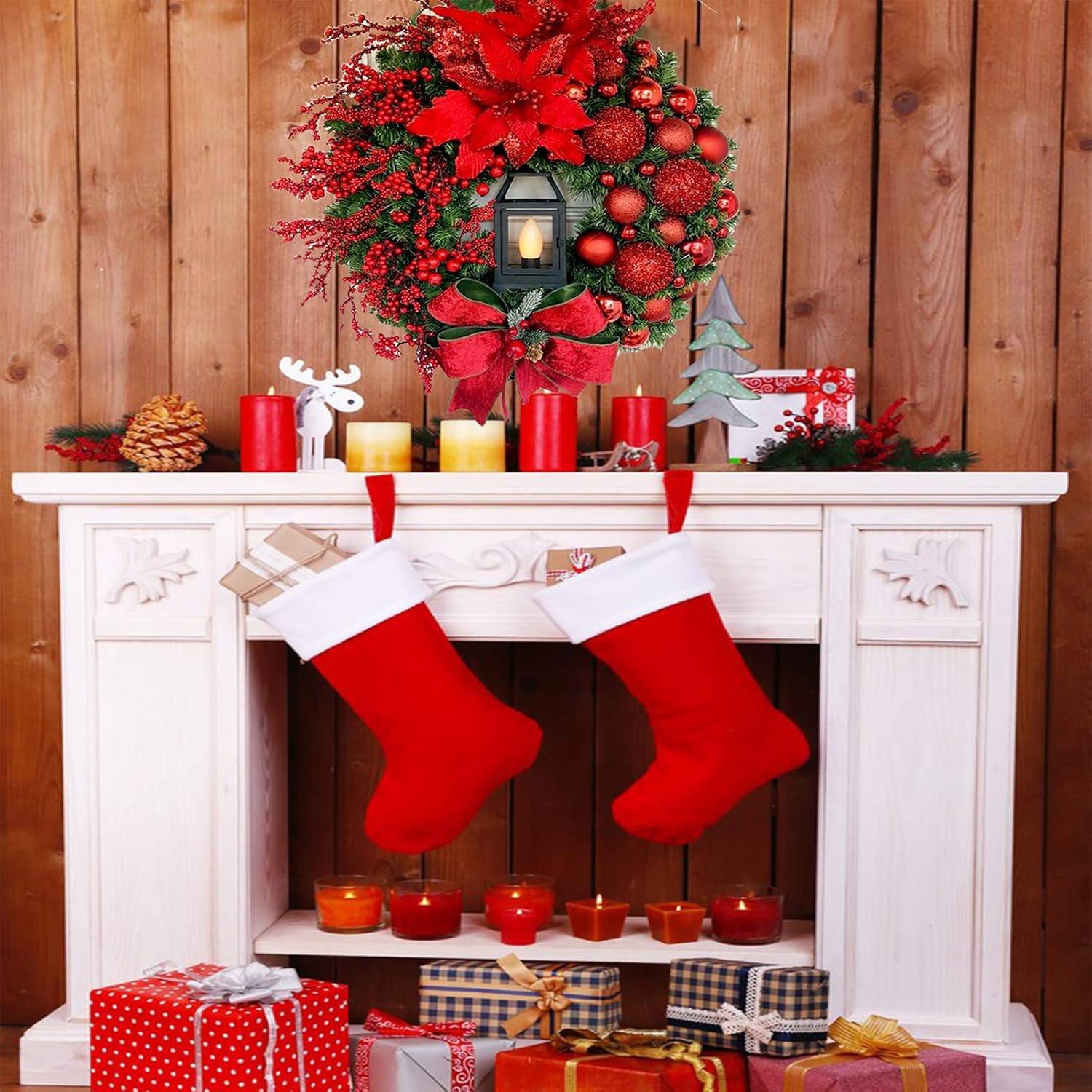 Couronne de noël pour scène de la nativité de 40cm, décorations de noël, guirlande de noël artificielle, fournitures de fête de noël - Image 7