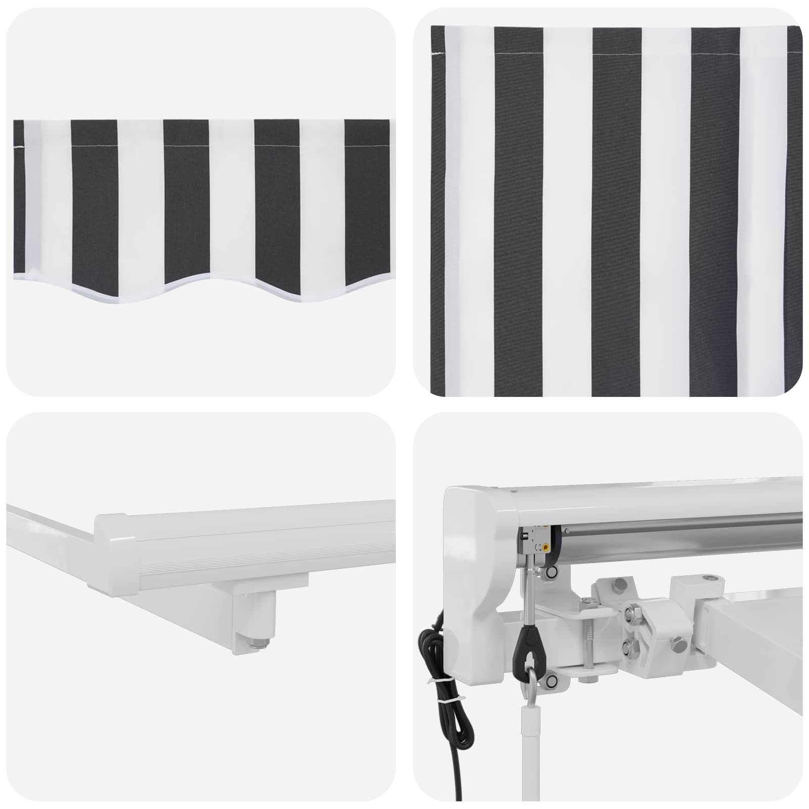 PANGIVO - Store rétractable électrique Polyester Anthracite et blanc 4 x 3 m, 3420997 - PANGIVO - Image 6