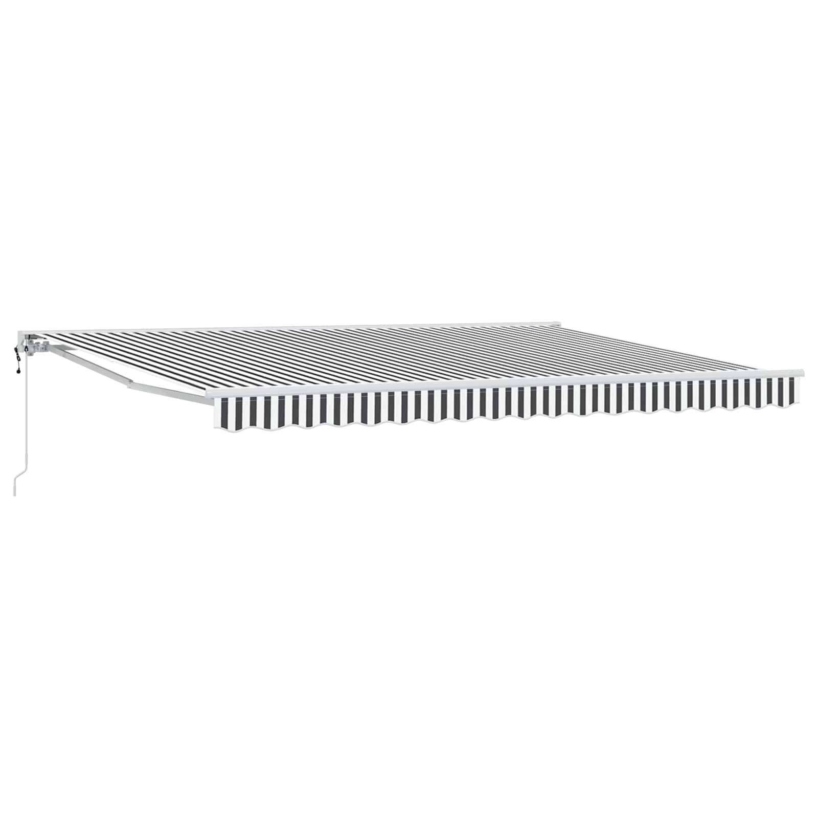 PANGIVO - Store rétractable électrique Polyester Anthracite et blanc 4 x 3 m, 3420997 - PANGIVO