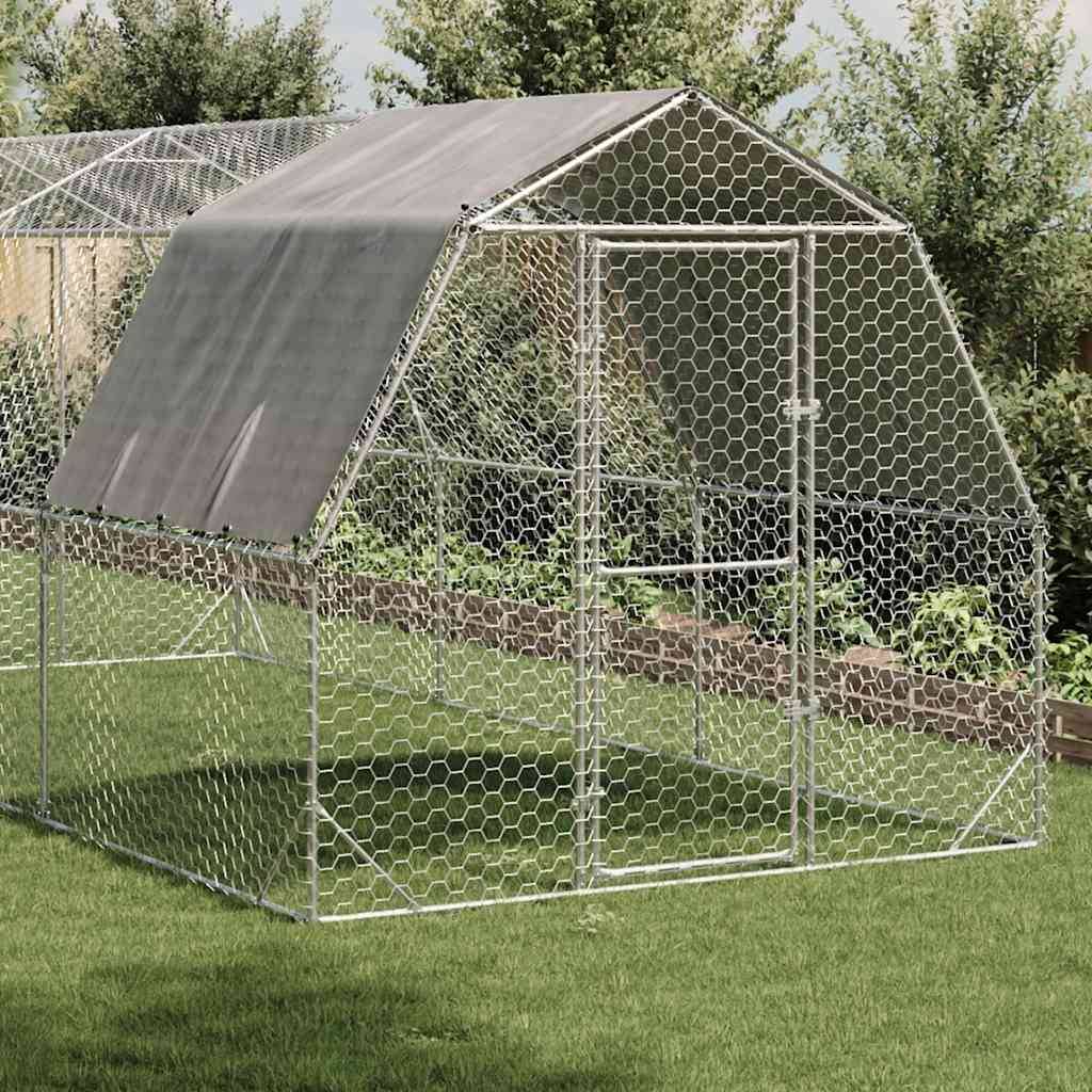 Vidaxl - Poulailler avec toit 2,5x6x2,25 m acier galvanisé vidaXL 3328527 - Image 2