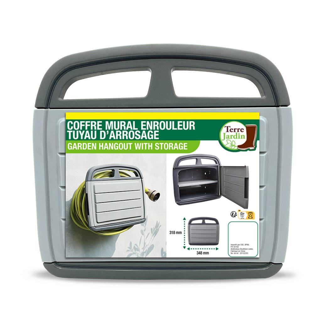 Terre Jardin - Support mural d'enroulage avec armoire pour tuyau d'arrosage - Imagen 6