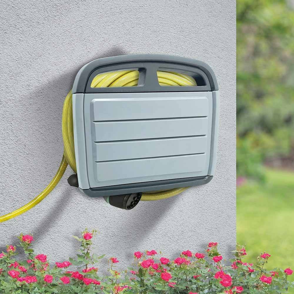 Terre Jardin - Support mural d'enroulage avec armoire pour tuyau d'arrosage - Imagen 8