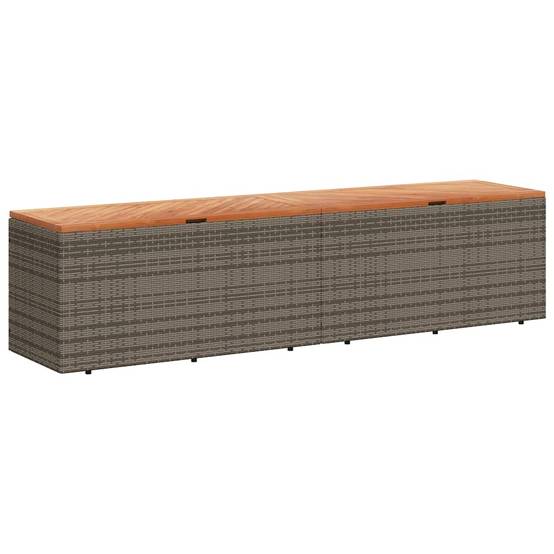 PANGIVO - Coffre de rangement de jardin résine tressée et bois d'acacia gris 220 x 50 x 54 cm - PANGIVO - Image 2