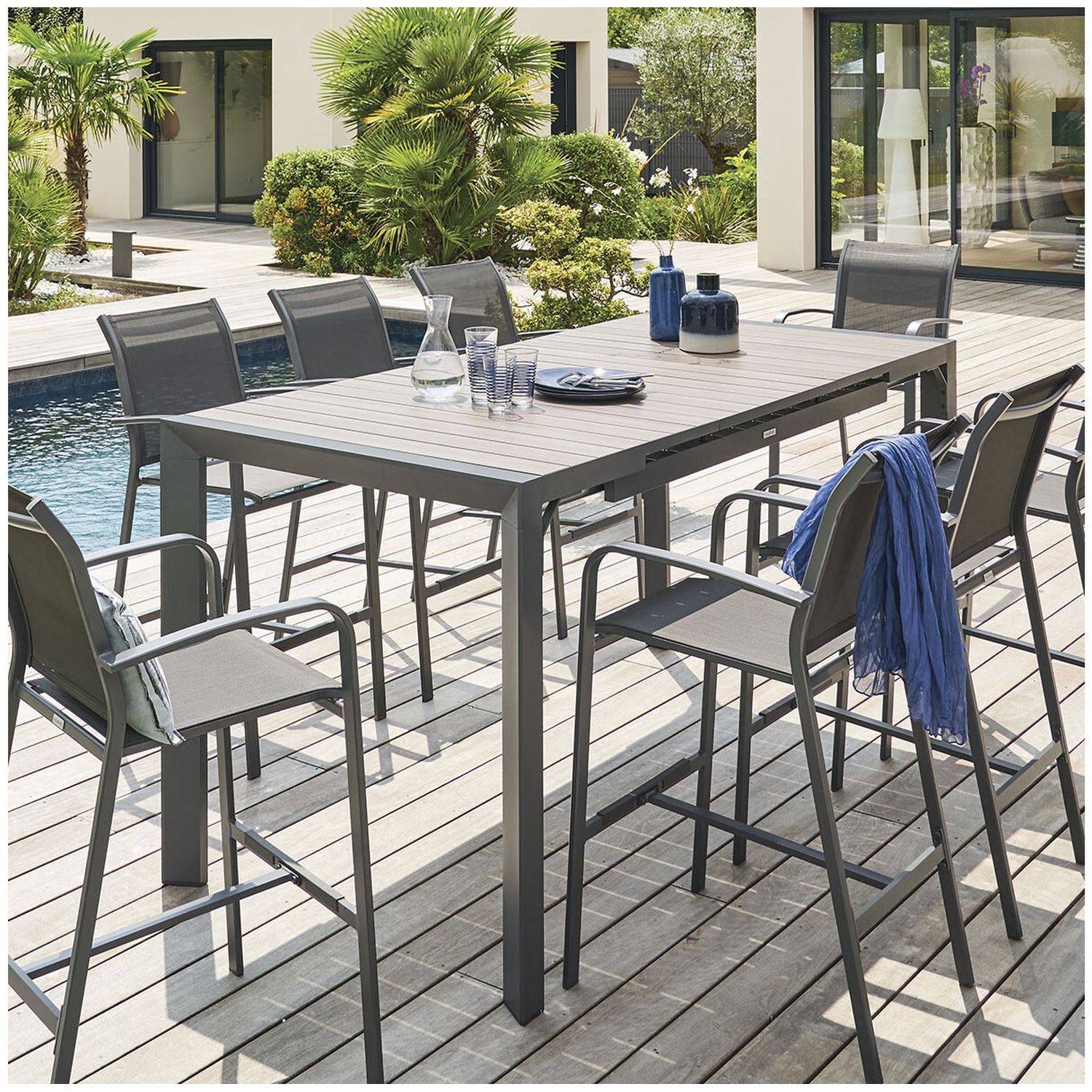 Hesperide - Table haute de jardin extensible Evasion en aluminium - 8 Places - Hespéride - Imagen 2